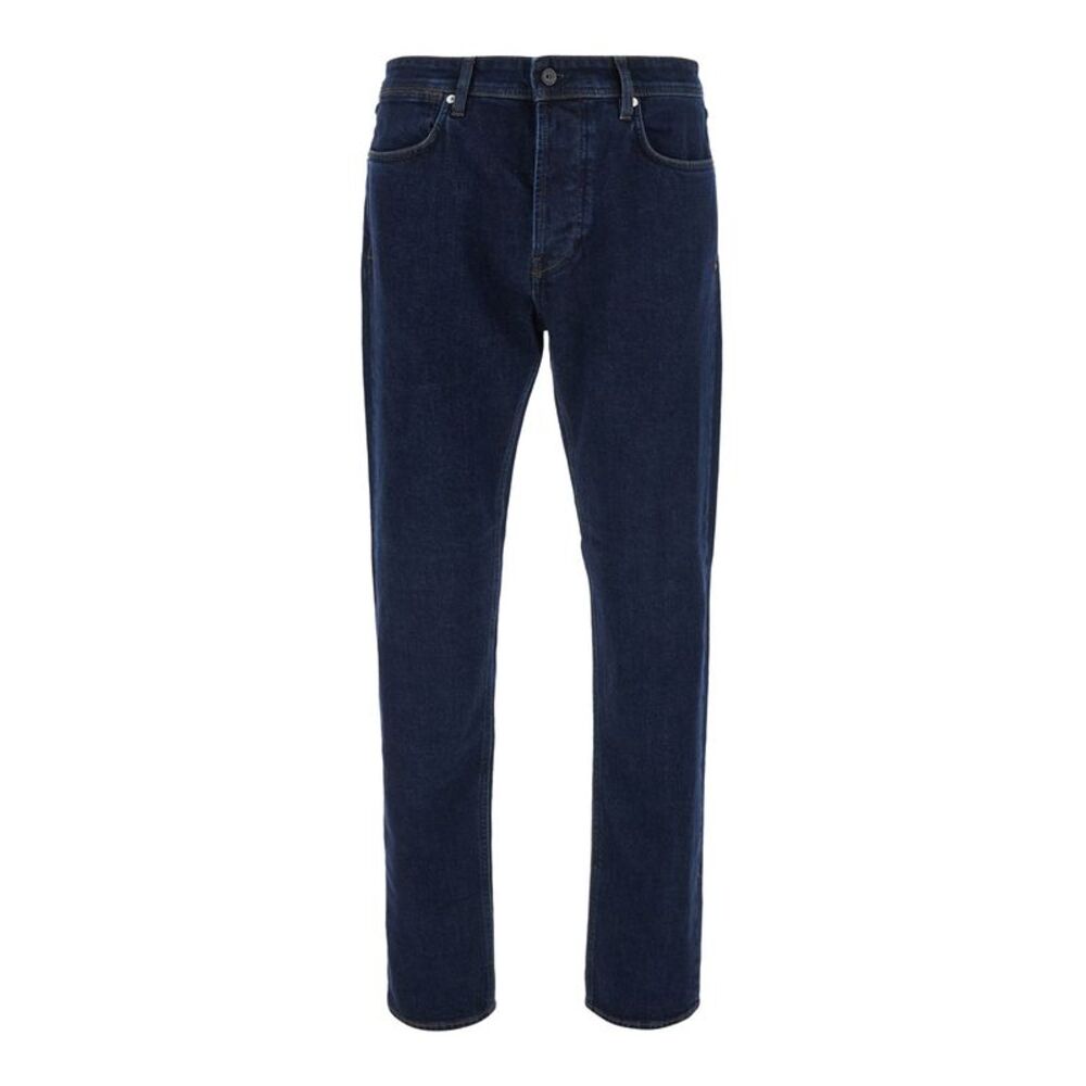 Stone Island Men Blue Slim Jeans With Logo Patch On The Back In Denim For Men